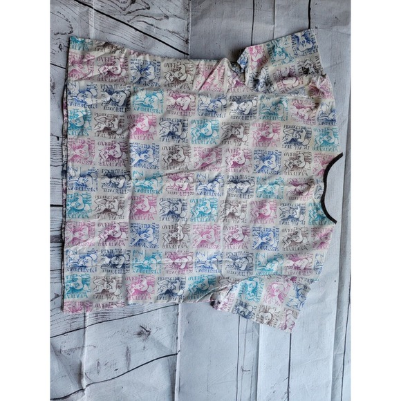 Disney Tinkerbell Fairy Sz XLarge Scrub Shirt Feisty Sassy Tink Nurse Tech Vet - Picture 9 of 10